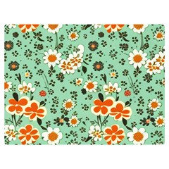 Retro 1960s Flowers Pattern 3 Two Sides Premium Plush Fleece Blanket (baby Size) by violetheavensky