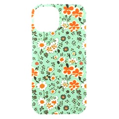 Retro 1960s Flowers Pattern 3 Iphone 15 Black Uv Print Pc Hardshell Case