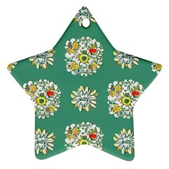 Retro 1960s Flowers Pattern 2 Ornament (star)