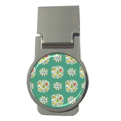 Retro 1960s Flowers Pattern 2 Money Clips (round)  by patterns123