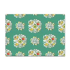 Retro 1960s Flowers Pattern 2 Sticker A4 (10 Pack) by patterns123