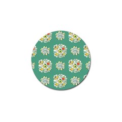 Retro 1960s Flowers Pattern 2 Golf Ball Marker