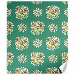 Retro 1960s Flowers Pattern 2 Canvas 8  X 10 