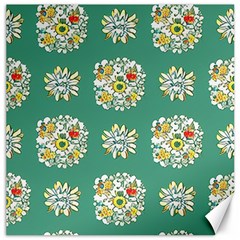 Retro 1960s Flowers Pattern 2 Canvas 12  X 12 