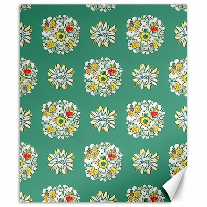 Retro 1960s Flowers Pattern 2 Canvas 20  x 24 