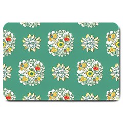 Retro 1960s Flowers Pattern 2 Large Doormat