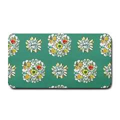 Retro 1960s Flowers Pattern 2 Medium Bar Mat