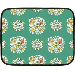 Retro 1960s Flowers Pattern 2 Fleece Blanket (mini)