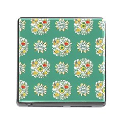 Retro 1960s Flowers Pattern 2 Memory Card Reader (square 5 Slot)