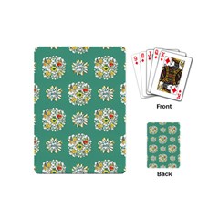 Retro 1960s Flowers Pattern 2 Playing Cards Single Design (mini)