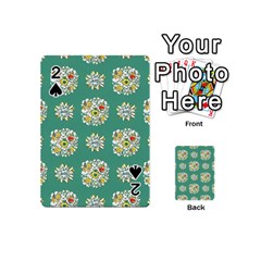 Retro 1960s Flowers Pattern 2 Playing Cards 54 Designs (mini)