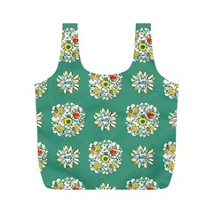 Retro 1960s Flowers Pattern 2 Full Print Recycle Bag (m)