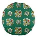 Retro 1960s Flowers Pattern 2 Large 18  Premium Flano Round Cushions Back