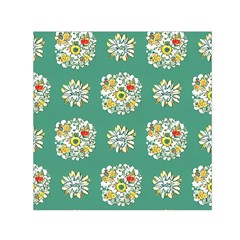 Retro 1960s Flowers Pattern 2 Square Satin Scarf (30  X 30 )