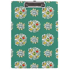 Retro 1960s Flowers Pattern 2 A4 Acrylic Clipboard by patterns123