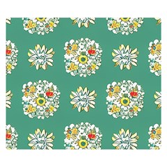 Retro 1960s Flowers Pattern 2 Premium Plush Fleece Blanket (small) by patterns123