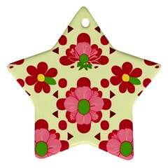 Retro 1960s Flowers Pattern 4 Ornament (star)