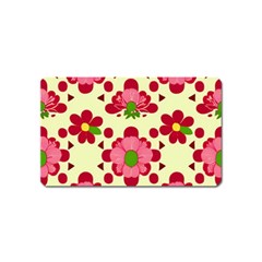 Retro 1960s Flowers Pattern 4 Magnet (name Card)