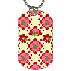 Retro 1960s Flowers Pattern 4 Dog Tag (one Side)