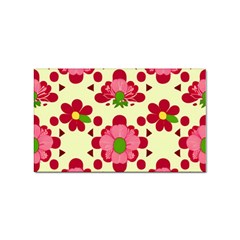 Retro 1960s Flowers Pattern 4 Sticker Rectangular (100 Pack)