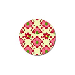 Retro 1960s Flowers Pattern 4 Golf Ball Marker (10 Pack)