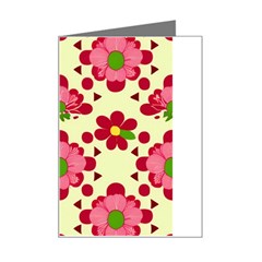 Retro 1960s Flowers Pattern 4 Mini Greeting Card