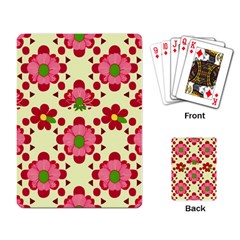 Retro 1960s Flowers Pattern 4 Playing Cards Single Design (rectangle)