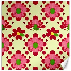 Retro 1960s Flowers Pattern 4 Canvas 20  X 20 