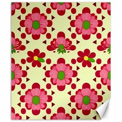 Retro 1960s Flowers Pattern 4 Canvas 20  X 24 