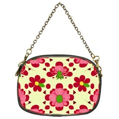 Retro 1960s Flowers Pattern 4 Chain Purse (two Sides)