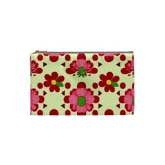 Retro 1960s Flowers Pattern 4 Cosmetic Bag (small)