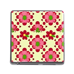 Retro 1960s Flowers Pattern 4 Memory Card Reader (square 5 Slot)