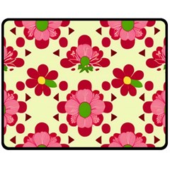 Retro 1960s Flowers Pattern 4 Fleece Blanket (medium)