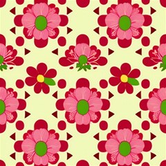 Retro 1960s Flowers Pattern 4 Play Mat (rectangle)