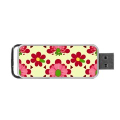 Retro 1960s Flowers Pattern 4 Portable Usb Flash (one Side)