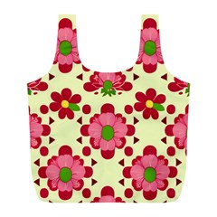 Retro 1960s Flowers Pattern 4 Full Print Recycle Bag (l) by patterns123