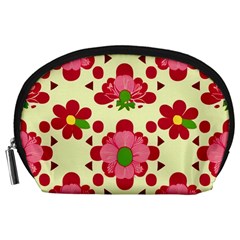 Retro 1960s Flowers Pattern 4 Accessory Pouch (large)