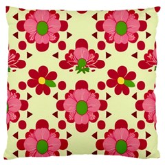 Retro 1960s Flowers Pattern 4 Standard Premium Plush Fleece Cushion Case (one Side)