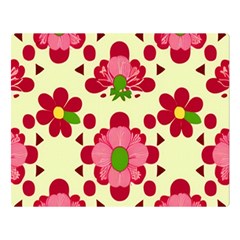 Retro 1960s Flowers Pattern 4 Two Sides Premium Plush Fleece Blanket (large)