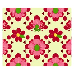 Retro 1960s Flowers Pattern 4 Premium Plush Fleece Blanket (small) by patterns123