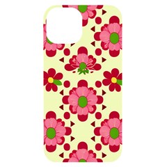 Retro 1960s Flowers Pattern 4 Iphone 14 Black Uv Print Case