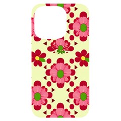 Retro 1960s Flowers Pattern 4 Iphone 14 Pro Black Uv Print Case by patterns123