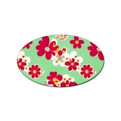 Retro 1960s Flowers Pattern Sticker Oval (10 Pack) by violetheavensky