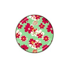 Retro 1960s Flowers Pattern Hat Clip Ball Marker (10 Pack)