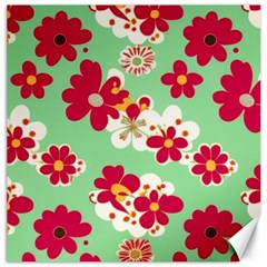 Retro 1960s Flowers Pattern Canvas 20  X 20 