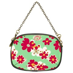 Retro 1960s Flowers Pattern Chain Purse (two Sides)