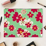 Retro 1960s Flowers Pattern Cosmetic Bag (XL) Front