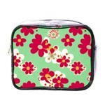 Retro 1960s Flowers Pattern Mini Toiletries Bag (One Side) Front