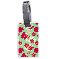 Retro 1960s Flowers Pattern Luggage Tag (one Side)