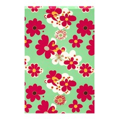 Retro 1960s Flowers Pattern Shower Curtain 48  X 72  (small) 